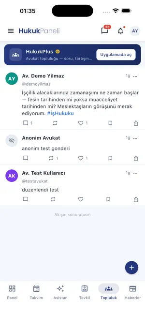 Uygulama ekranı