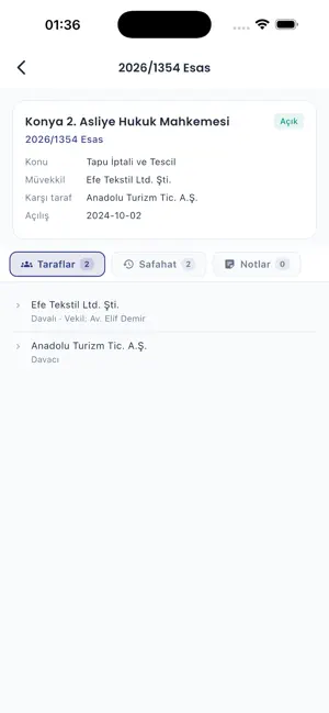 Uygulama ekranı