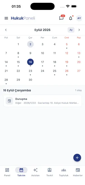 Uygulama ekranı