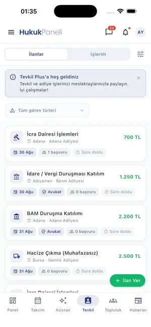 Uygulama ekranı