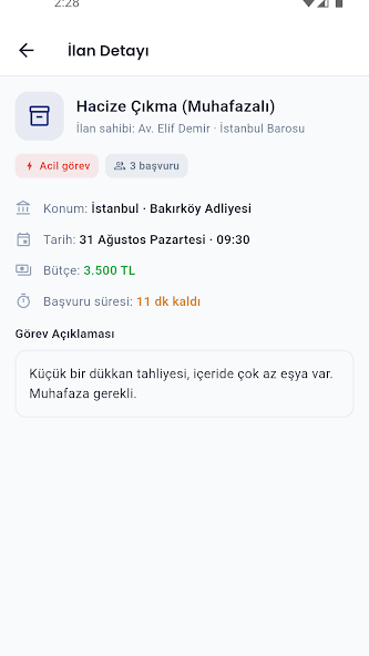 Uygulama ekranı