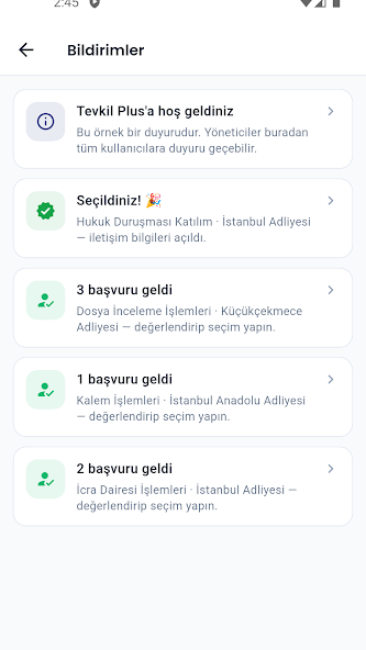 Uygulama ekranı