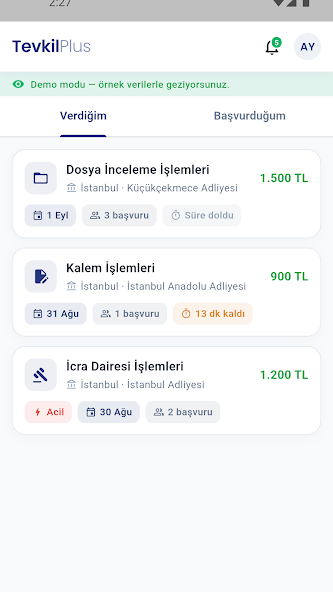 Uygulama ekranı